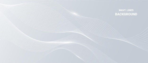 White abstract background with wavy lines