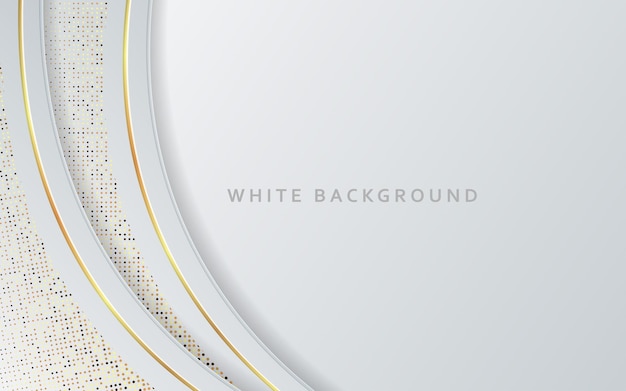 White abstract elegant modern Background with wave gradient design style and gold line