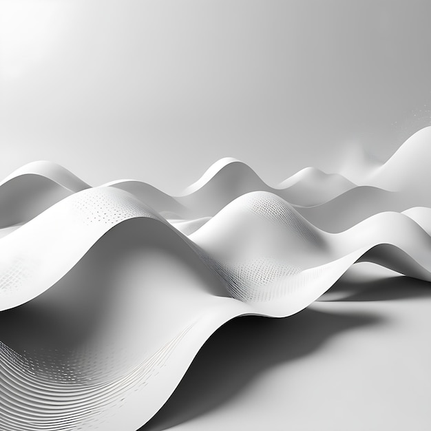 Vector white abstract painting of a wavy line