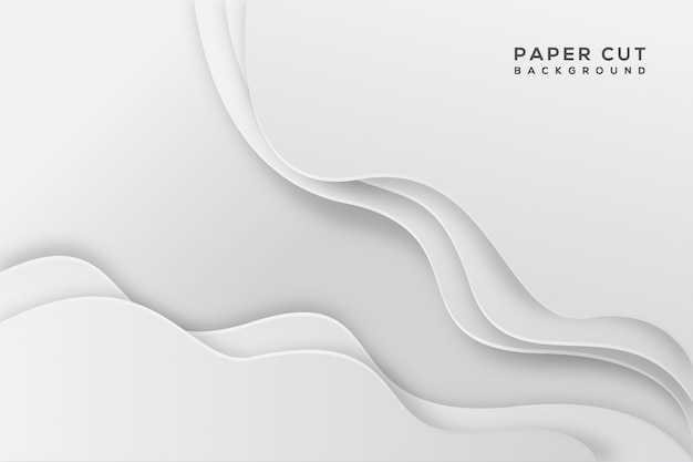 White abstract paper cut background