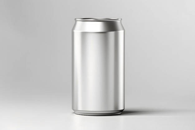 Vector white aluminium can mockup blank metallic soda can isolated on white background 3d render