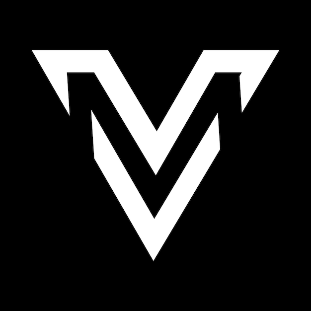 Vector a white arrow with a white letter v on it