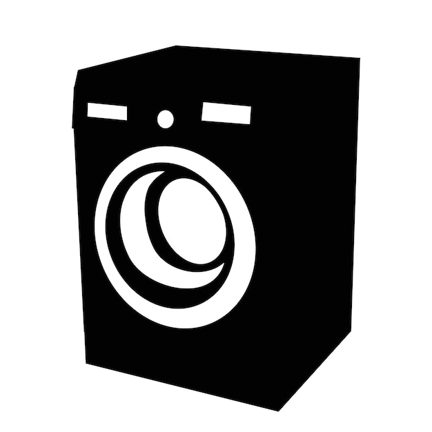 White background appliances for home washing machine silhouette