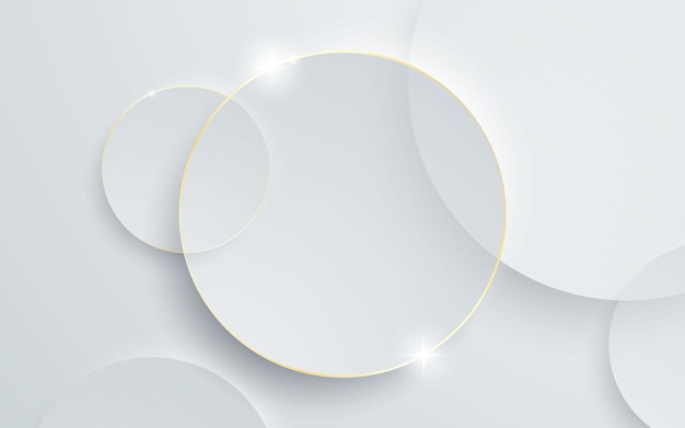 White background circle shape with golden line effect