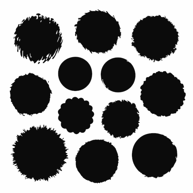 Vector a white background with black circles and a white background