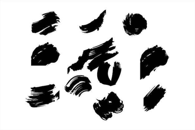 a white background with black inks and black inks paint brush vector