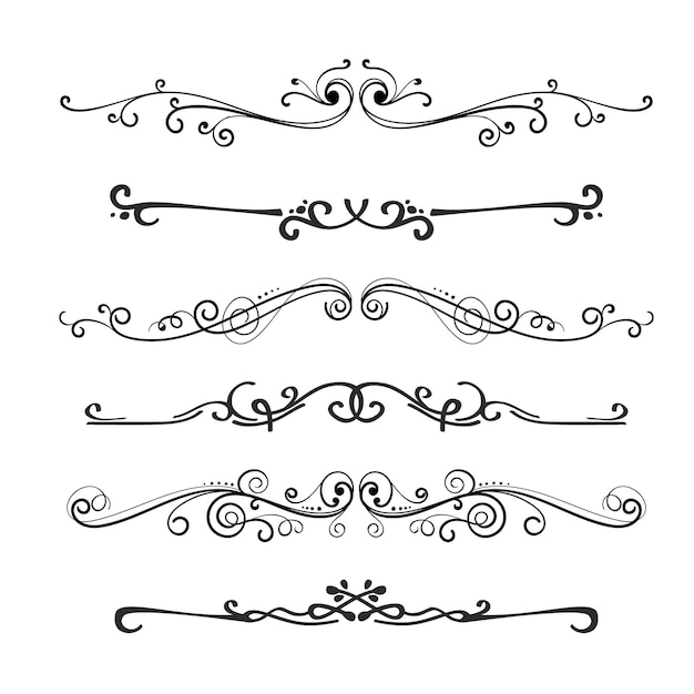 a white background with a black and white picture of a set of decorative elements