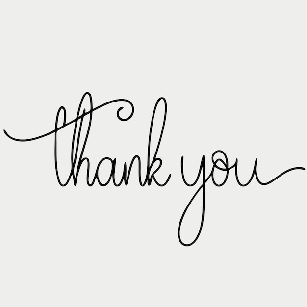 a white background with a black and white text that says thank you