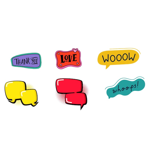 Vector a white background with a colorful speech bubble saying love love