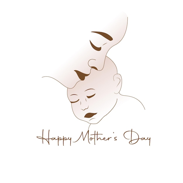 a white background with a drawing of a mother and her child