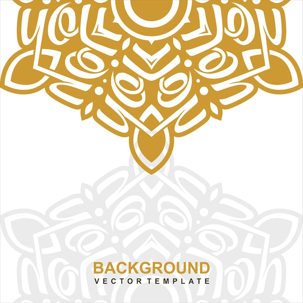 A white background with gold and black designs.