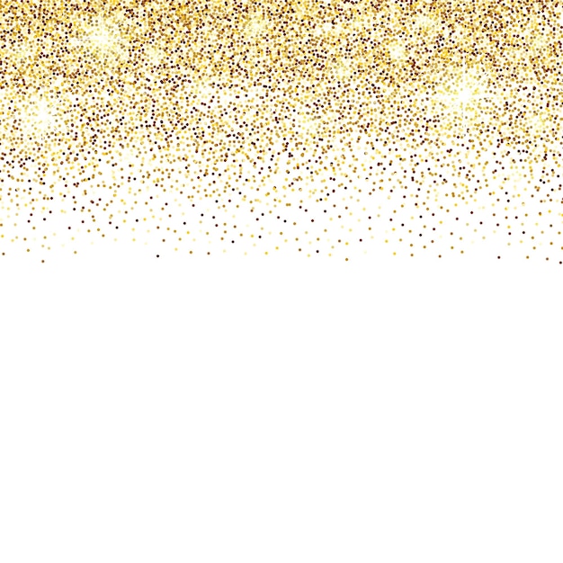 White background with golden glitter sparkles