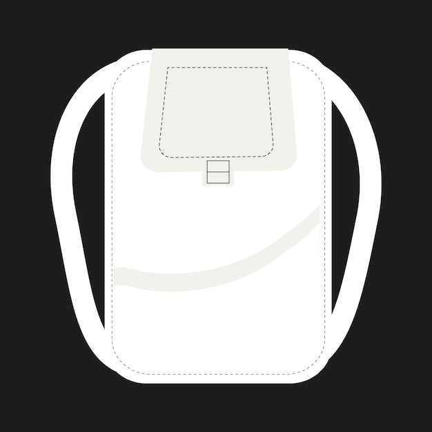 White backpack in glossy style on black background