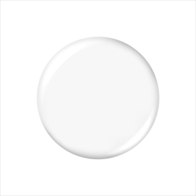 White badge mockup Round badge button brooch Realistic white blank glossy round button badge pin