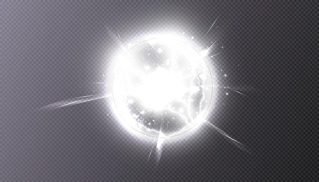 White ball with a star on a transparent background