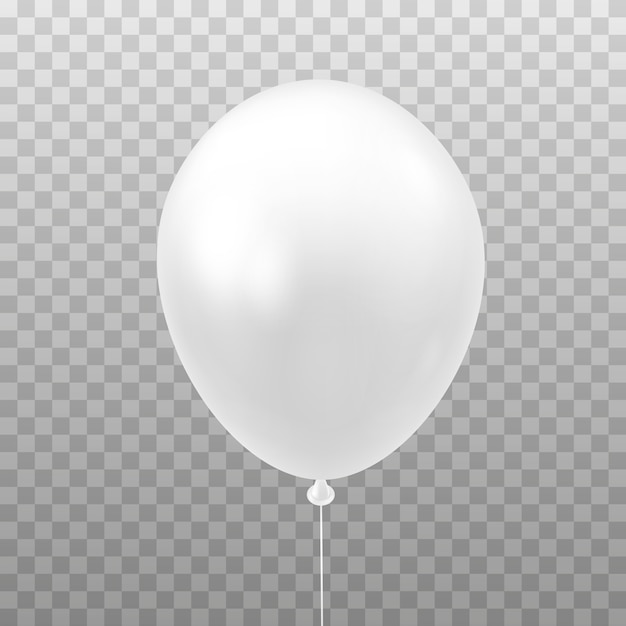 White balloon isolated on transparent