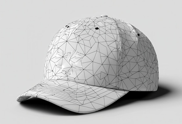 Vector a white baseball cap with a silver band that says a on it