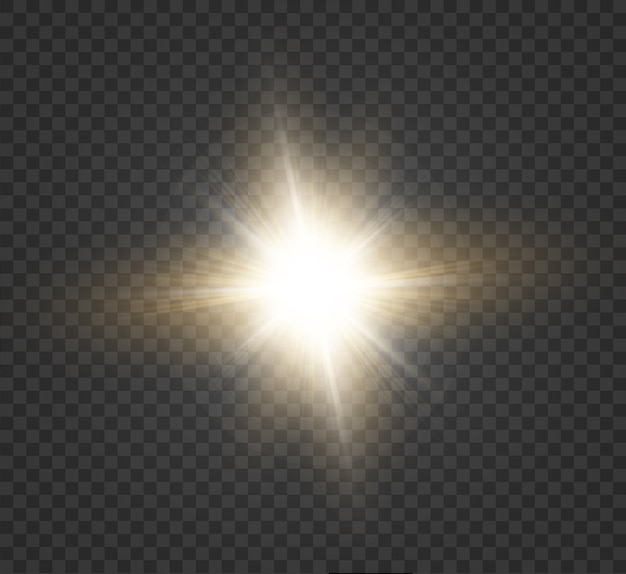 White beautiful light explodes in a transparent explosion. , bright illustration for perfect effect with sparkles. Bright Star. Transparent gloss gradient shine, bright flash.