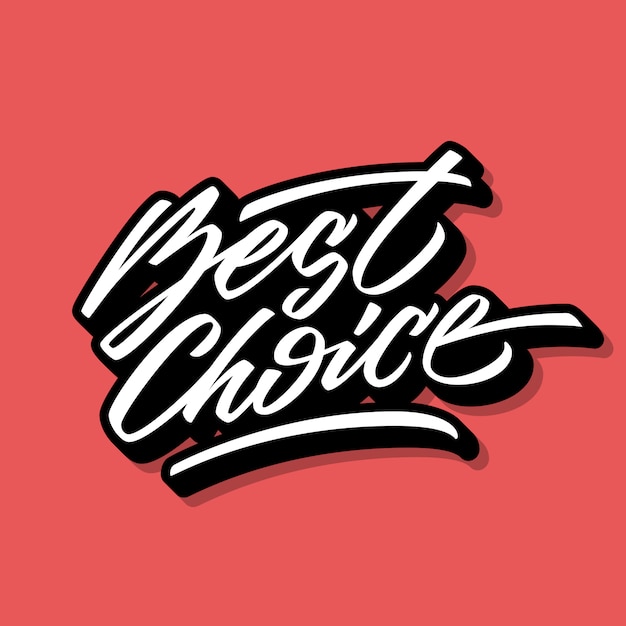 White Best Choice Calligraphy Lettering Badge