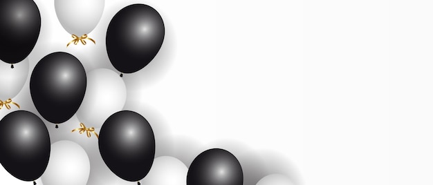 White and black balloons isolated on white.