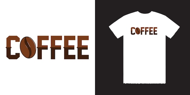 A white and black coffee shirt that says coffee Coffee Vector T Shirt Coffee Tee