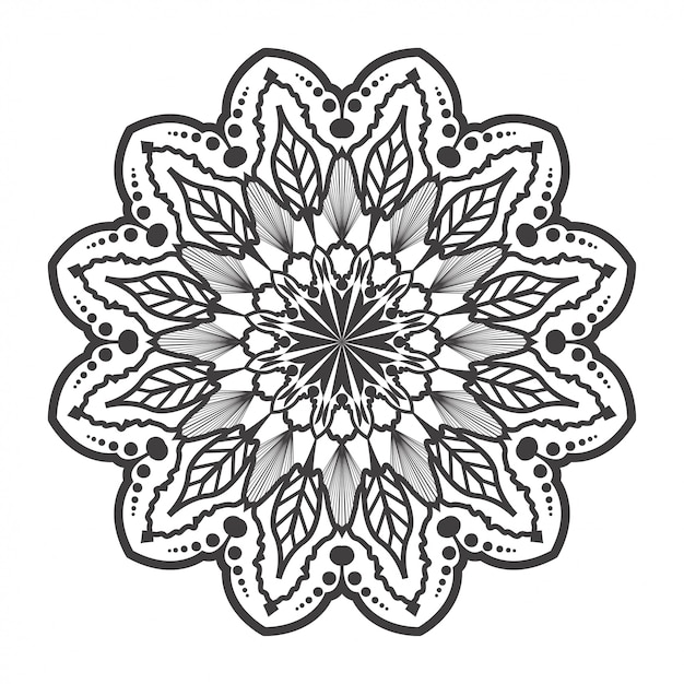 White and black round mandala