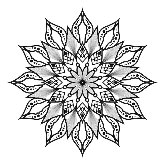 white and black round mandala