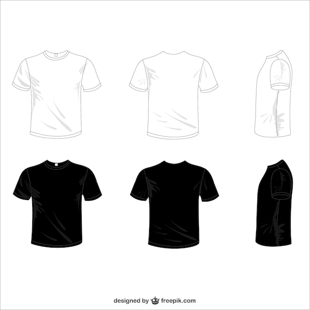 Vector white and black tees