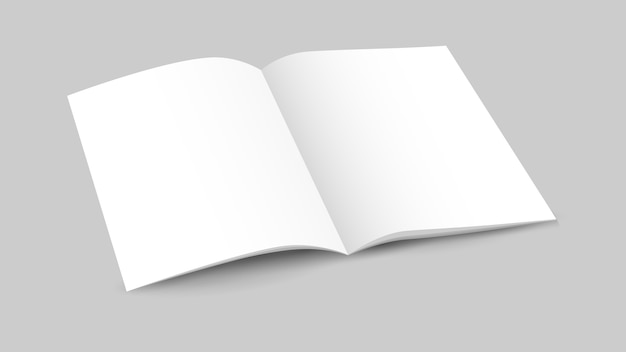 White blank opened book with soft shadows