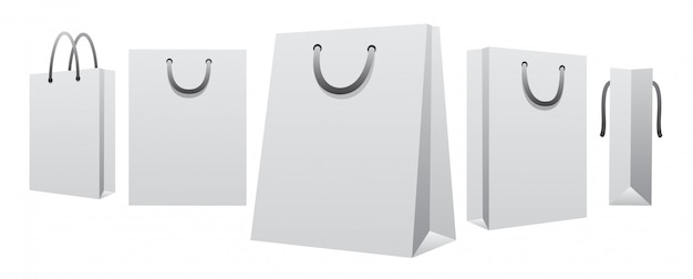 White blank paper shopping bag