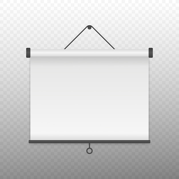 White blank projection screen for presentation or conference.