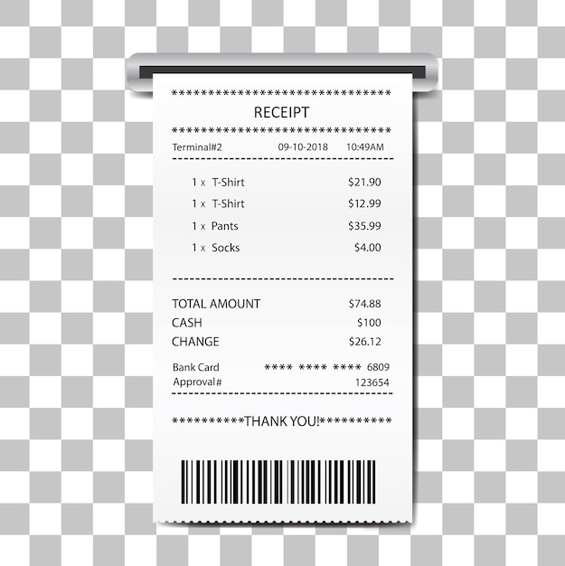 white blank receipt vector illustration