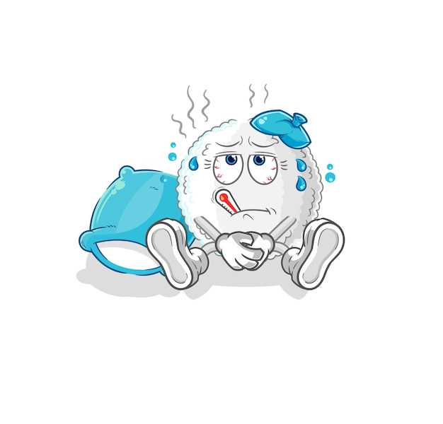 White blood sick vector cartoon character