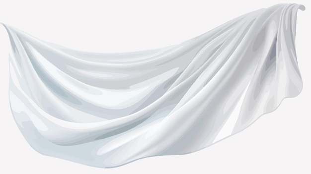 a white and blue fabric with a picture of a white cloth