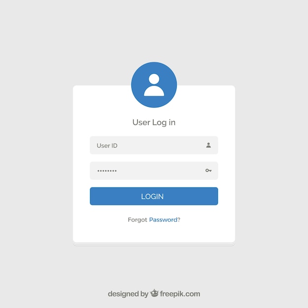 White and blue login form