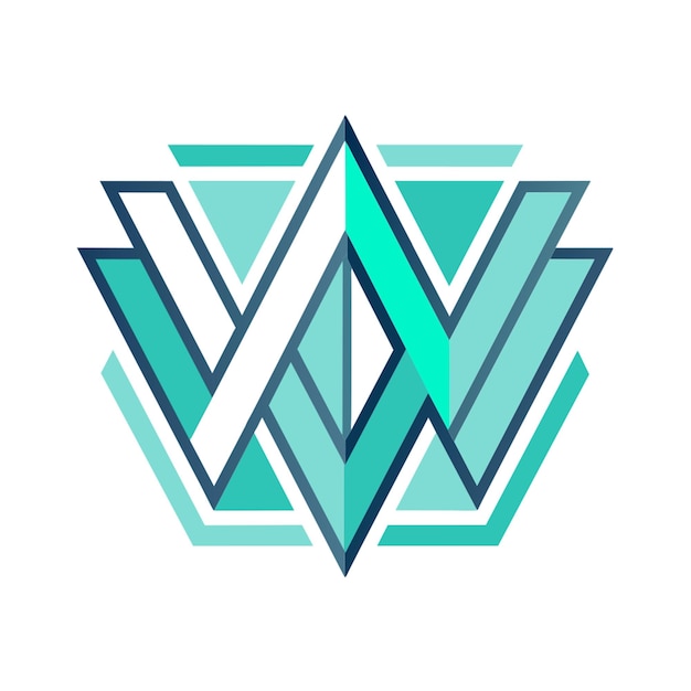 Vector a white and blue logo with the letter w on it