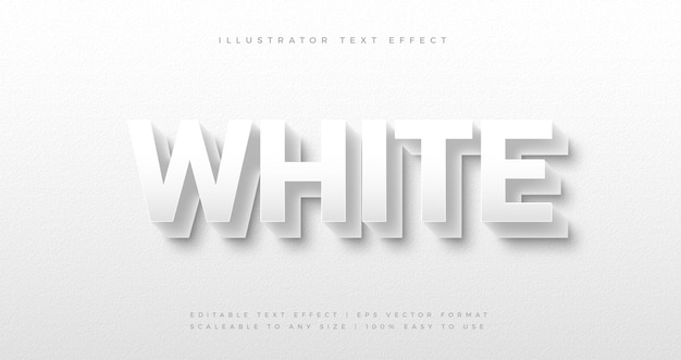 White Bold 3D Text Font Effect