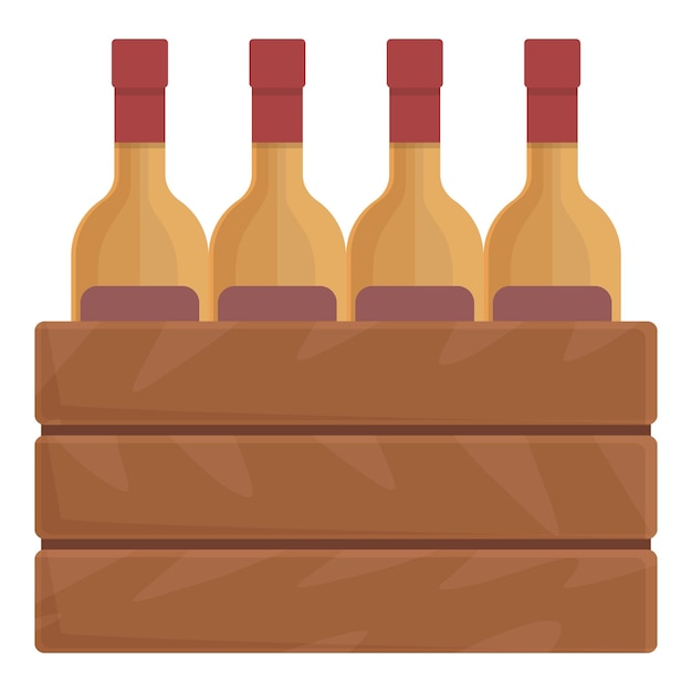 White bottle box icon cartoon vector Wine cellar Store drink