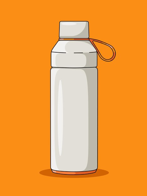 A white bottle with a white cap Illustration