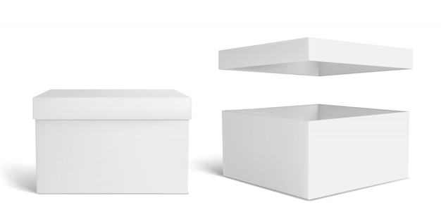 White box. Blank packaging box, package