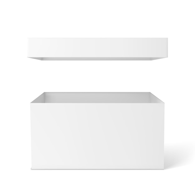 White box mockup. Blank packaging box, package