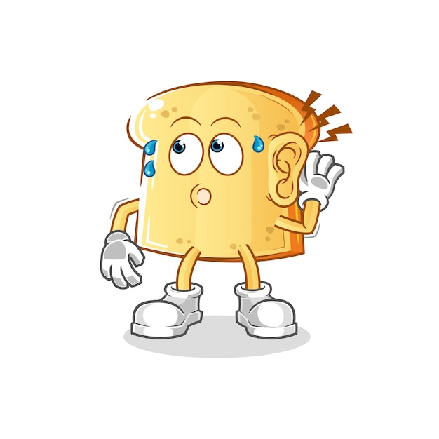 White bread eavesdropping vector. cartoon character