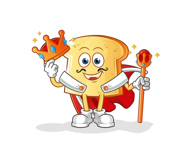 White bread king vector. cartoon character