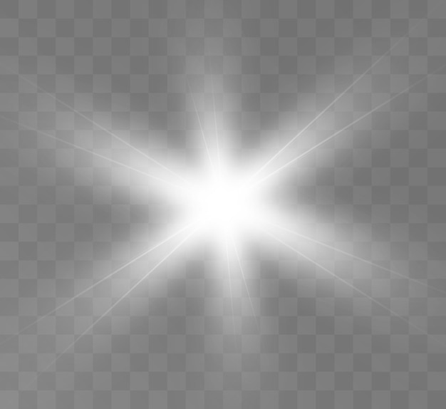 White bright glow star sun Vector 10ps