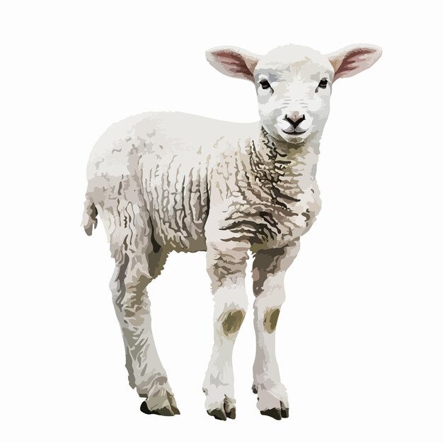 Vector a white and brown sheep is shown in a picture