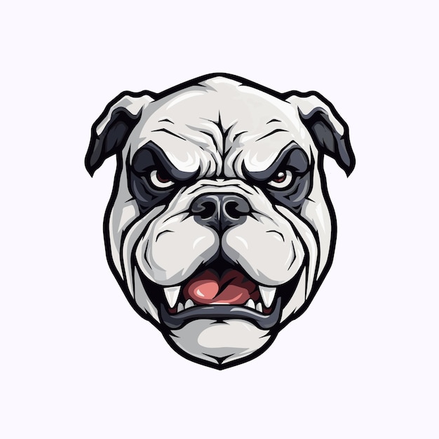 White Bulldog Mascot Logo Bulldog Logo design for Esports Team Badge White English Bulldog Mascot