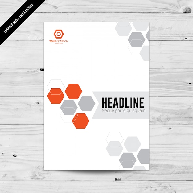 White business brochure with geometric shapes