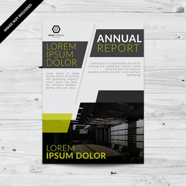 White business brochure with green details