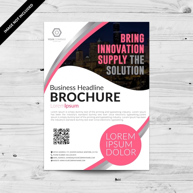 White business brochure with pink details