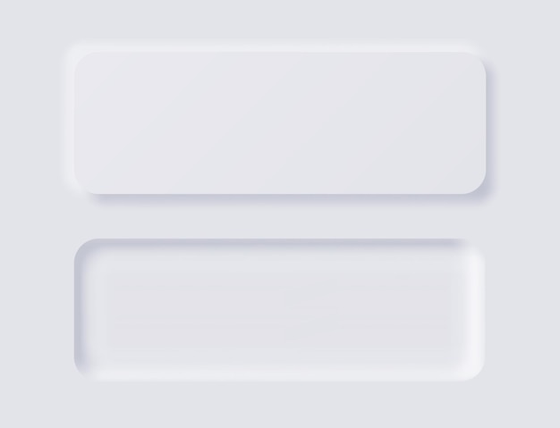 White button Neumorphism design elements vector set.